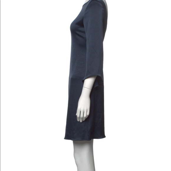 DVF Blue Satin shift dress - Picture 3 of 4